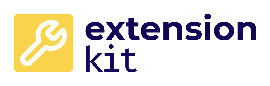 ExtensionKit logo depicting the text extension kit and a wrench icon