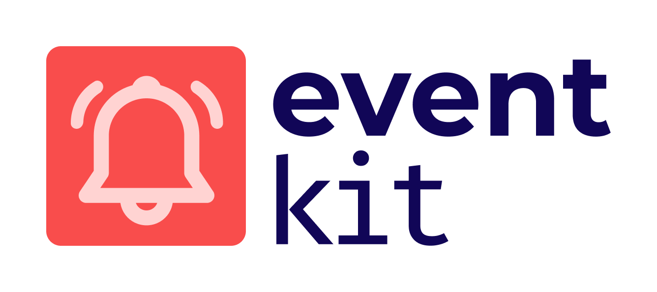 EventKit logo depicting the text event kit and a bell icon